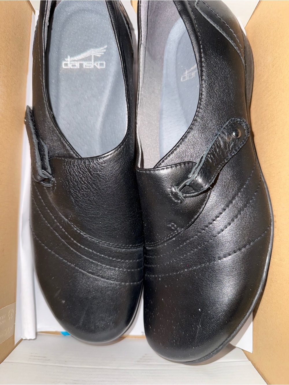 Dansko Black Franny Milled Nappa Shoe Box with Branding